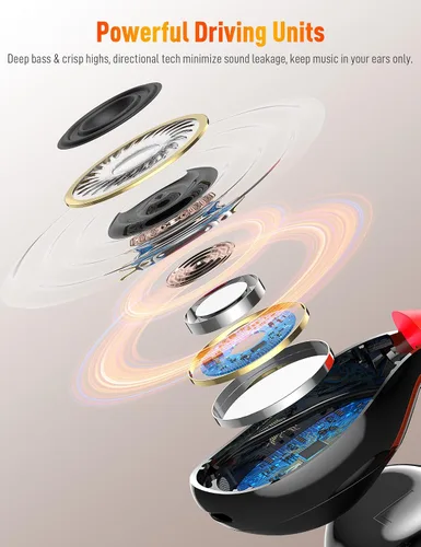Vista 5 de Auriculares inalámbricos abiertos deportivos con clip con luces de flash nocturno para iPhone 17 16 Galaxy S26 S25 S24, conducción ósea cómoda