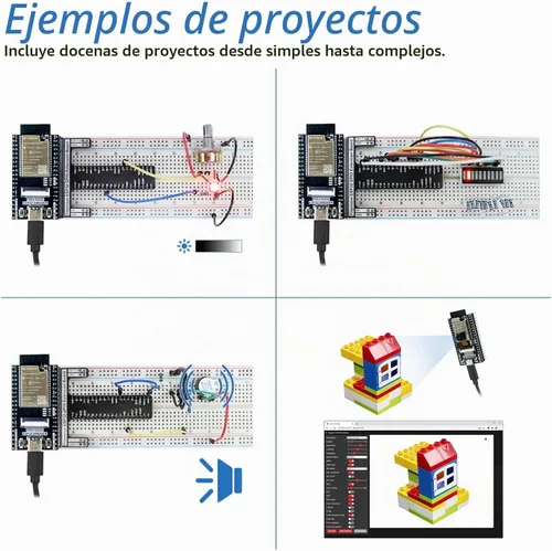 Vista 4 de Freenove Kit básico de inicio para ESP32 CAM (incluido), microcontrolador de doble núcleo de 32 bits y 240 MHz, cámara inalámbrica integrada, código