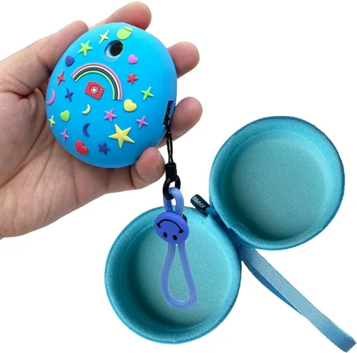 Vista 5 de JCHPINE Estuche de transporte duro y funda de silicona compatible con la máquina de juego de mascotas virtuales interactivas Tamagotchi Pix Azul