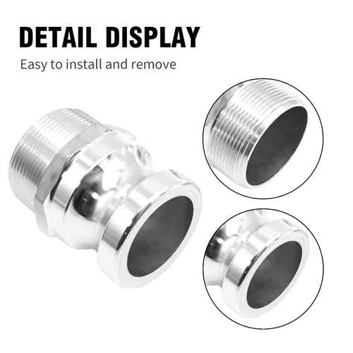Vista 5 de Kit de 2 tapones antipolvo de acoplamiento Camlock de polipropileno de 2 pulgadas, ajuste F-200, ajuste de bloqueo de leva, ajuste de ranura de leva