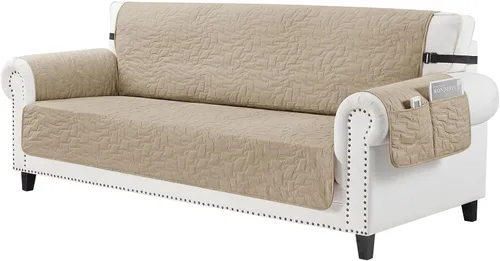 Vista 15 de CUCRAF Funda acolchada antideslizante para sofá, resistente al agua, protector de muebles para sofá de 1 cojín, apto para mascotas, funda de sofá