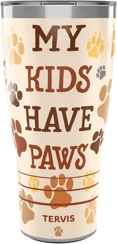 Vista 15 de Tervis My Kids Have Paws - Vaso con envoltura y tapa marrón, 16 onzas, transparente