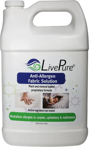Vista 7 de LivePure Spray de tela antialérgeno de 3 onzas para superficies domésticas. Spray antialérgeno a base de plantas para ácaros del polvo y caspa