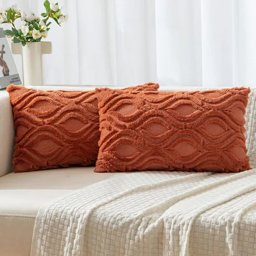 Vista 30 de MIULEE - Juego de 2 fundas de almohada de lana sintética suave y afelpada, fundas decorativas de estilo bohemio para sofá, sala de estar, cama, 16 x