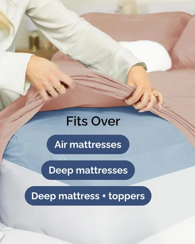 Vista 569 de Extra Deep Twin XL Sheet Set - 3 Piece College Dorm Room - White 01-Blanco