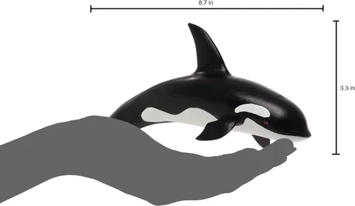 Vista 3 de MOJO Gran figura pintada a mano de orca realista de juguete de vida silvestre 8.7 x 3.5 x 3.3
