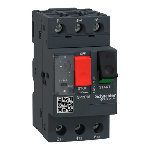 Vista 15 de Schneider Electric GP2E07 Easy TeSys Arrancador de motor magnético térmico manual de 3 fases, 3 polos, terminales de abrazadera de tornillo, botón