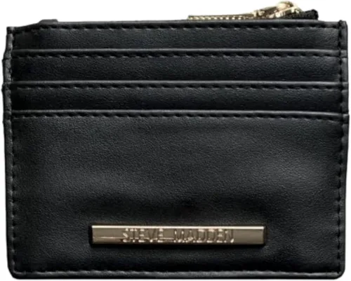 Vista 3 de Steve Madden Cartera acolchada suave para tarjetas, NegroPlata, Billetera plegable
