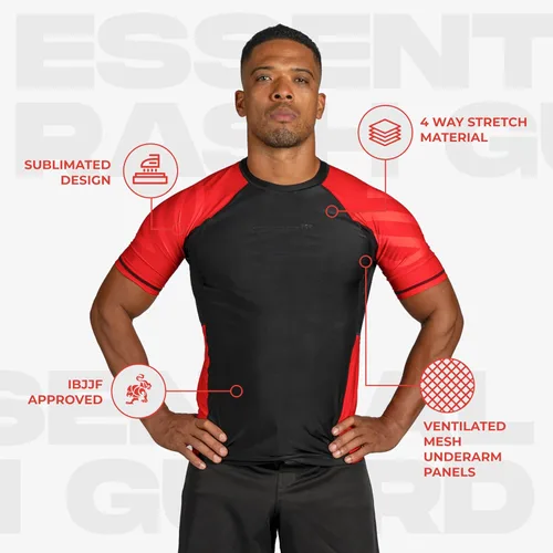 Vista 5 de Sanabul Esencial manga corta Rash Guard MMA BJJ Wrestling Grappling Jiu Jitsu