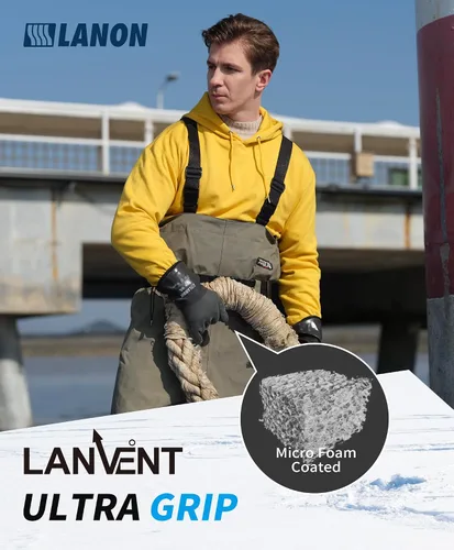 Vista 3 de LANON Waterproof Winter Work Gloves, Moisture-permeable PU Coated，Warm Gloves for Freezer & Outdoor Work