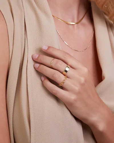 Vista 6 de MILLA Dainty Rings For Women - Gold Stacking Rings or Silver Stackable Rings - Open Circle Rings Chain Rings for Women
