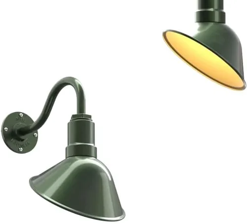 Vista 77 de Steel Lighting Co. Luz de Letrero de Tienda Venice para Pared de Acento de Restaurante al Aire Libre Cúpula de 9 pulgadas Brazo Recto de 6
