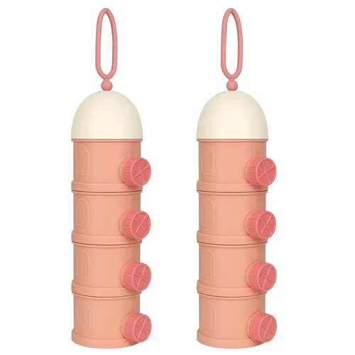 Vista 12 de Dispensador de fórmula Accmor para llevar, contenedor apilable de 4 capas para llevar, contenedor portátil antiderrame de leche en polvo