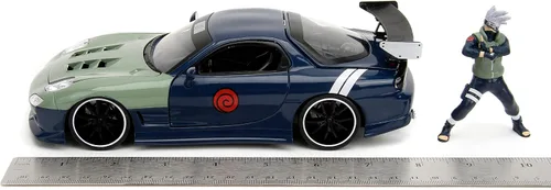 Vista 8 de Jada Naruto 1:24 1995 Mazda RX-7 - Coche fundido a presión y figura de Kakashi Hatake de 2.75 pulgadas