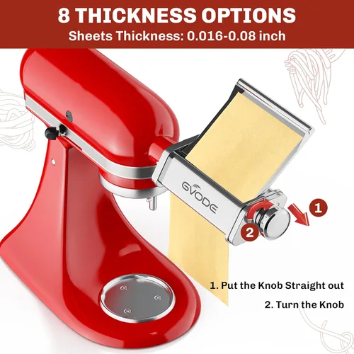 Vista 5 de Accesorio para hacer pasta para batidora de pie KitchenAid, accesorio para máquina de pasta KitchenAid con placa metálica desmontable, incluye
