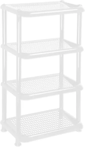 Vista 2 de Mintra Home - Estantes de almacenamiento de plástico ligeros, estanterías, almacenamiento (negro, estante rectangular) - 18.5 pulgadas de ancho x