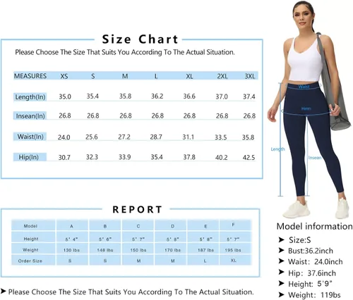 Vista 6 de The GYM People - Leggings de entrenamiento con control de abdomen y bolsillos pantalones de yoga atléticos de cintura alta para mujeres que corren