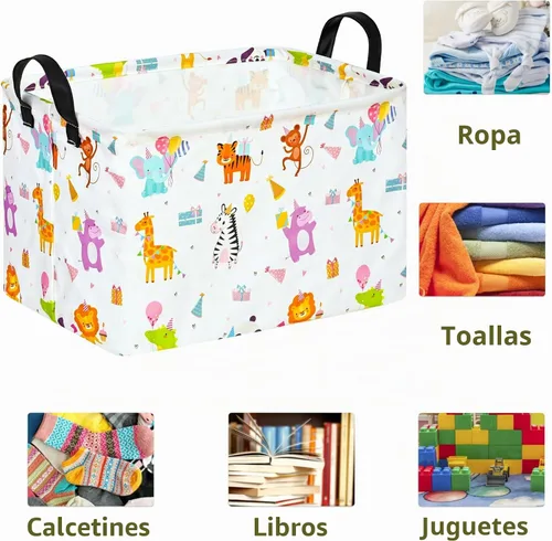 Vista 2 de Cesta Rectangular de Regalo, Cesta de Almacenamiento para Guardería, Cesto de Ropa Sucia, Caja de Almacenamiento y Contenedores para Ropa del Hogar