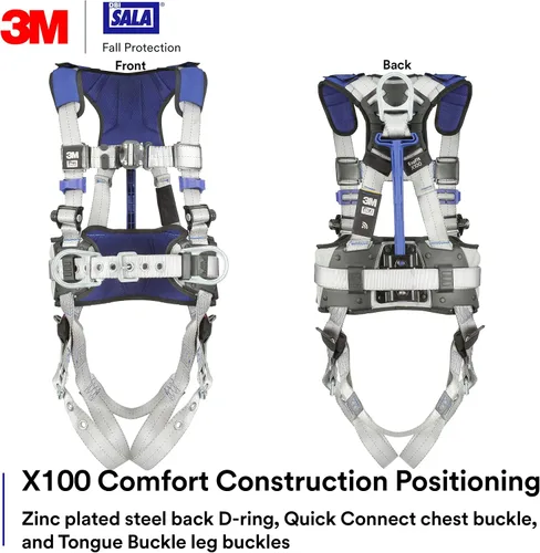 Vista 2 de 3M Unisex 3m Dbi-sala Exofit X100 Comfort Construction Positioning Safety Harness With Weight Distribution