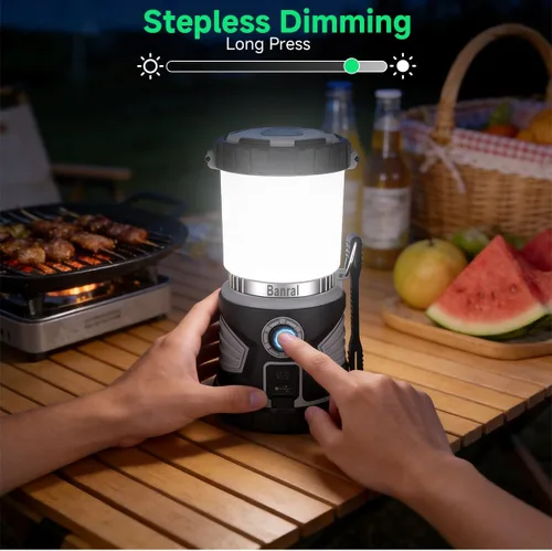 Vista 8 de Banral Linterna de camping recargable 2000LM, luces que acampan del LED