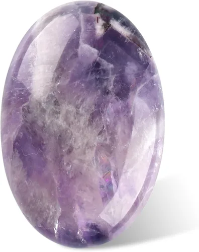 Vista 16 de CASMON Piedra de sangre de África, piedra ovalada de palma, piedra de bolsillo para terapia de alivio de ansiedad y estrés, piedra energética pulida