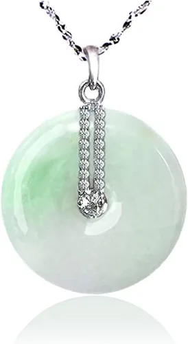 Vista 40 de Dahlia Collar eterno de jade en forma de círculo, jadeíta de grado A certificada de Birmania auténtica para la paz