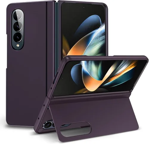Vista 9 de Funda para Samsung Galaxy Z Fold 4 [soporte magnético oculto], Z Fold 4 0.18 oz Kickstand Funda para teléfono delgada y dura PC parachoques a prueba