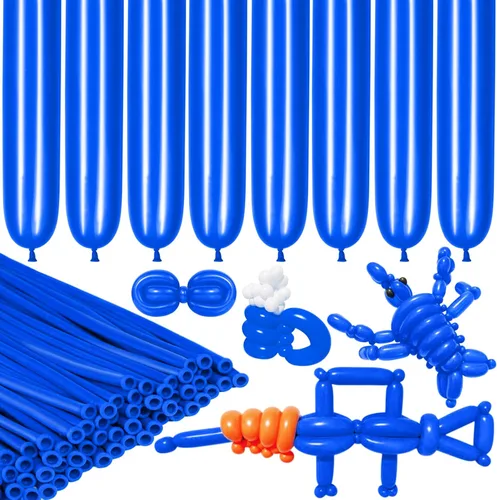 Vista 19 de LXZFCRG 260 Globos Negros Largos para Animales de Globo, 100pcs Globos para Torcer para Guirnalda de Globos Animales Modelado Cumpleaños Boda Fiesta