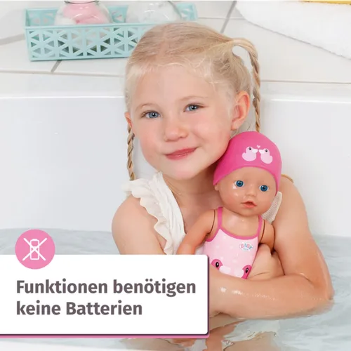 Vista 6 de Baby Born 835302 My First Swim Girl 11.8 in Badepuppe, bewegliche Weapon Beine, schwimmt durchs Wasser, Wasserdicht und Ohne Batterien verwendbar