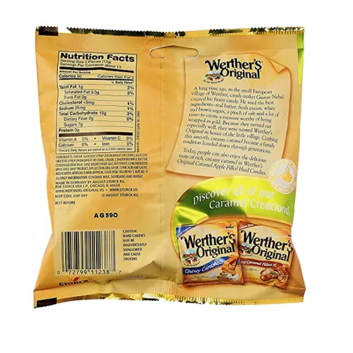 Vista 2 de Werther's Original - Golosinas duras rellenas de manzana caramelizada, 5.5 oz, paquete de 2