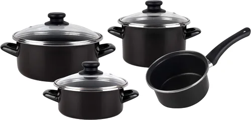 Vista 3 de Magefesa 2454140031 – Cocina Bateria ClÃ ¡Acero SICA Kenia 7 Piezas Negro