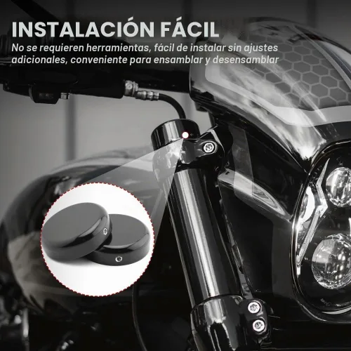 Vista 7 de FSFY 1 juego de tapas de tuerca de vástago de horquilla superior para Harley Davidson para Dyna para Softail
