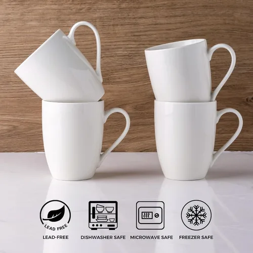 Vista 23 de GBhome Juego de 6 tazas de café de 12 onzas, tazas de café de cerámica con flores adhesivas para hombre, mujer, mamá, papá, juego de tazas de café