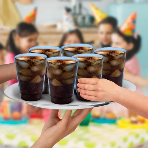 Vista 6 de Acrimet Vaso de plástico, reutilizable, 10 onzas, 10.1 fl oz, vaso de agua, lavable a máquina, vasos apilables para bebidas, vaso para beber