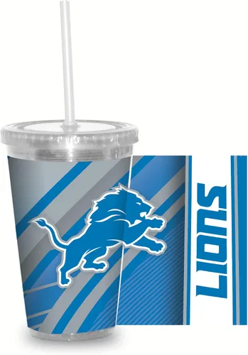 Vista 38 de Vaso transparente de fútbol NFL de 16 onzas con popote para fanáticos de la NFL