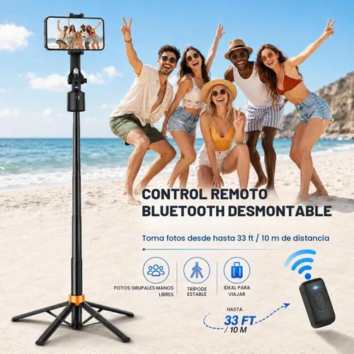 Vista 6 de Trípode de 70 pulgadas para teléfono, trípode portátil todo en uno extensible para celular, trípodes altos de viaje para grabar videos, selfies