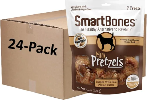 Vista 12 de SmartBones Palitos de pretzel bañados con queso real, 8 unidades, masticables sin cuero crudo para perros, (paquete de 6), conteo: 48