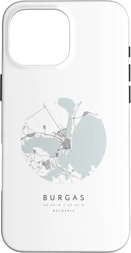 Vista 19 de Burgas Bulgaria Coordinates map - Carcasa para iPhone 16