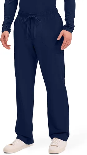 Vista 3 de Cherokee Scrubs for Men Tapered Leg Cargo Scrub Pants with Zip Fly, 5 Pockets Elastic Waist 2-Way Stretch & Easy Care WW190