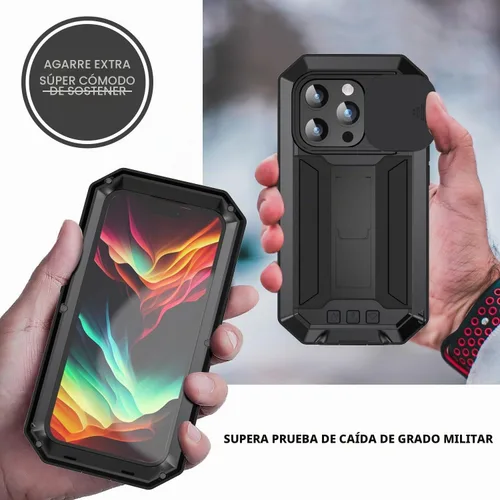 Vista 6 de Lunivop - Carcasa para iPhone 15 Pro Max de metal resistente militar de 6.7
