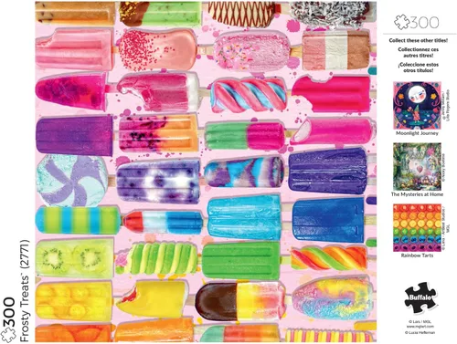 Vista 4 de Buffalo Games - Frosty Treats - Lars Stewart - Rompecabezas grande de 300 piezas para adultos - Divertido arte de helado de verano - Tamaño acabado