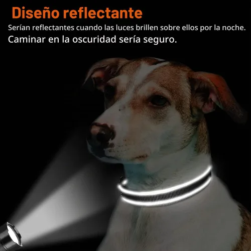 Vista 5 de Joytale - Collar reflectante para perro, collar de nailon transpirable con acolchado de neopreno suave para mascotas, ajustable para cachorros