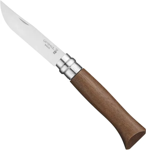 Vista 17 de Opinel Cuchillo plegable de acero inoxidable No.08 con mango de madera de roble