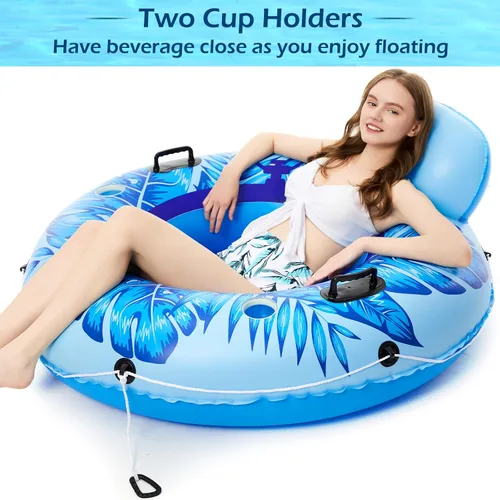 Vista 3 de Jasonwell Flotador inflable de tubo de río, flotador de río resistente, flotadores de piscina para lago, tubos de agua de primera calidad