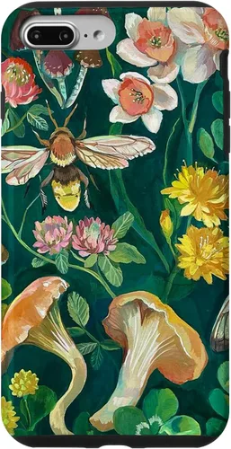 Vista 11 de Funda Boho Bee Greenery Luna Moth Vintage Botanical Mushroom para iPhone 13 Pro