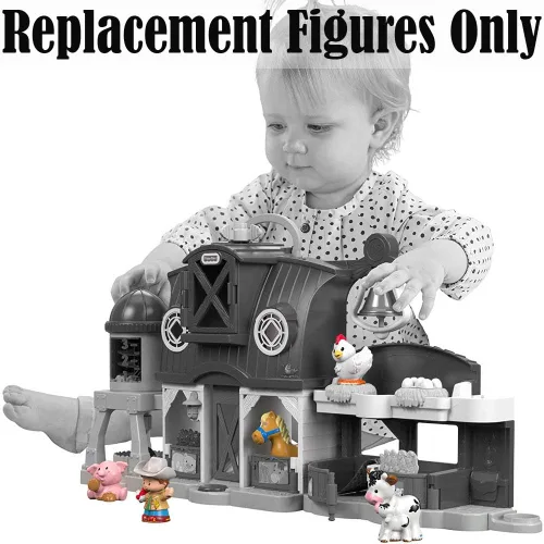 Vista 5 de Piezas de repuesto para Little People Farm - Fisher-Price Animal Friends Farm DWC31 y CHJ51 ~ Figuras de repuesto ~ Vaca con ternero, cerdo