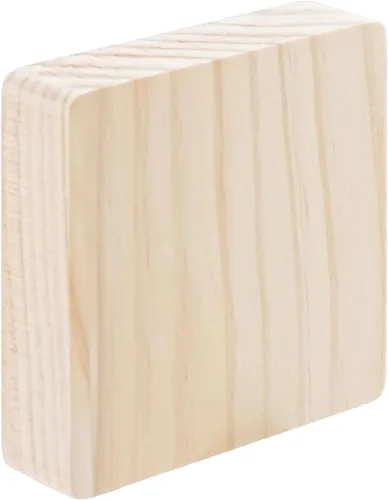 Vista 3 de Paquete de 26 bloques de madera de 4 x 4 x 1 pulgada para manualidades, cuadrados de madera sin terminar de 4 pulgadas, perfectos para proyectos