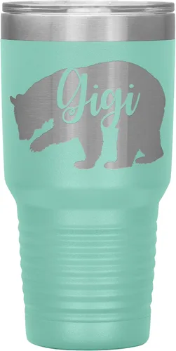 Vista 8 de Gigi Bear Tumbler - 30oz Engraved Stainless Steel Cup - Black