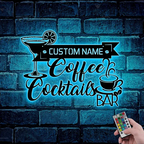 Vista 8 de Letrero de metal personalizado para barra de café Letreros de metal personalizados para cafeterías Letrero personalizado para decoración