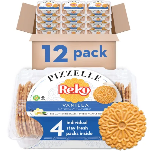 Vista 18 de Reko Pizzelle Galleta Gofre Auténtica Estilo Italiano, Anís, 7 Onzas (Paquete de 1)